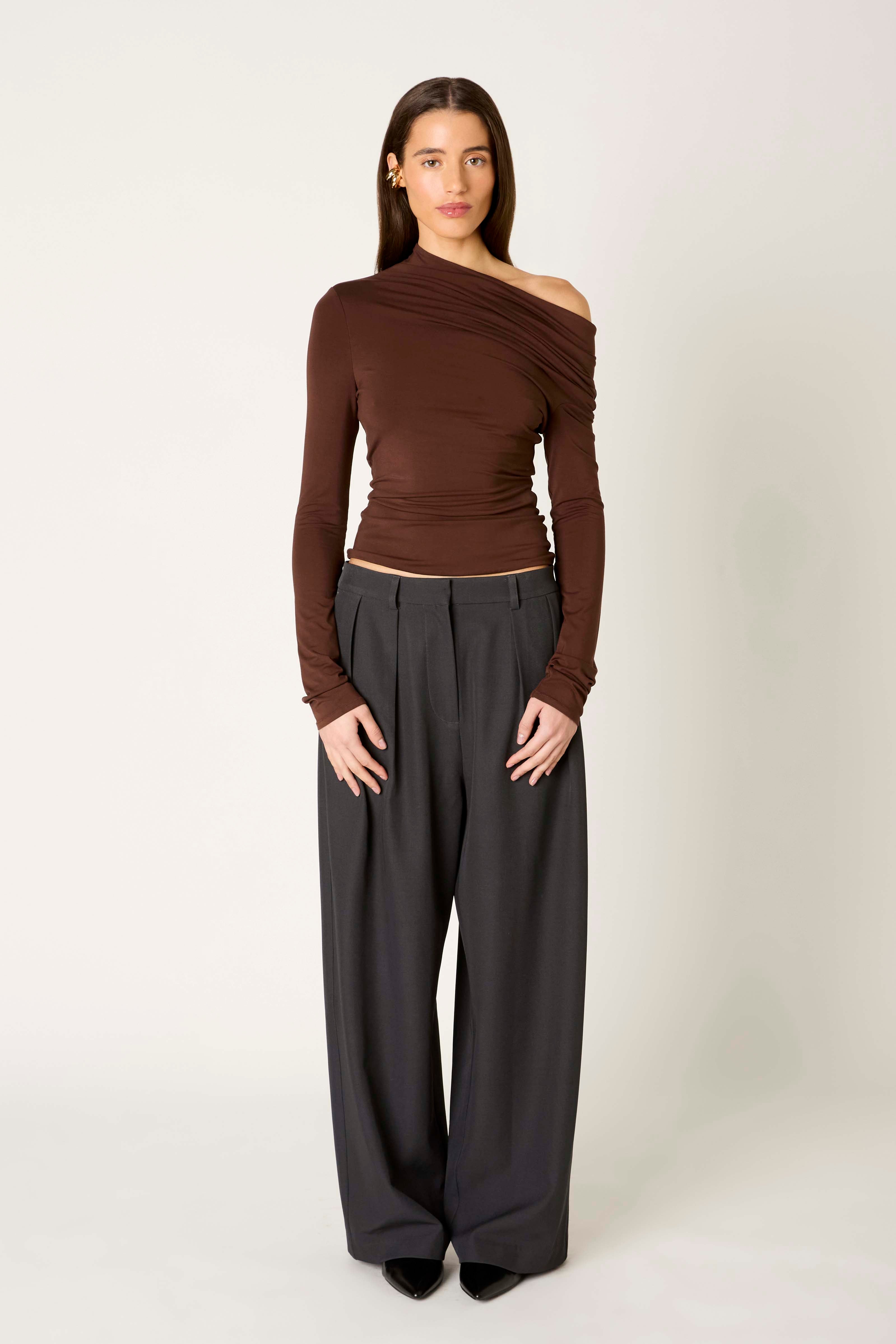 Illyria Top in espresso front view