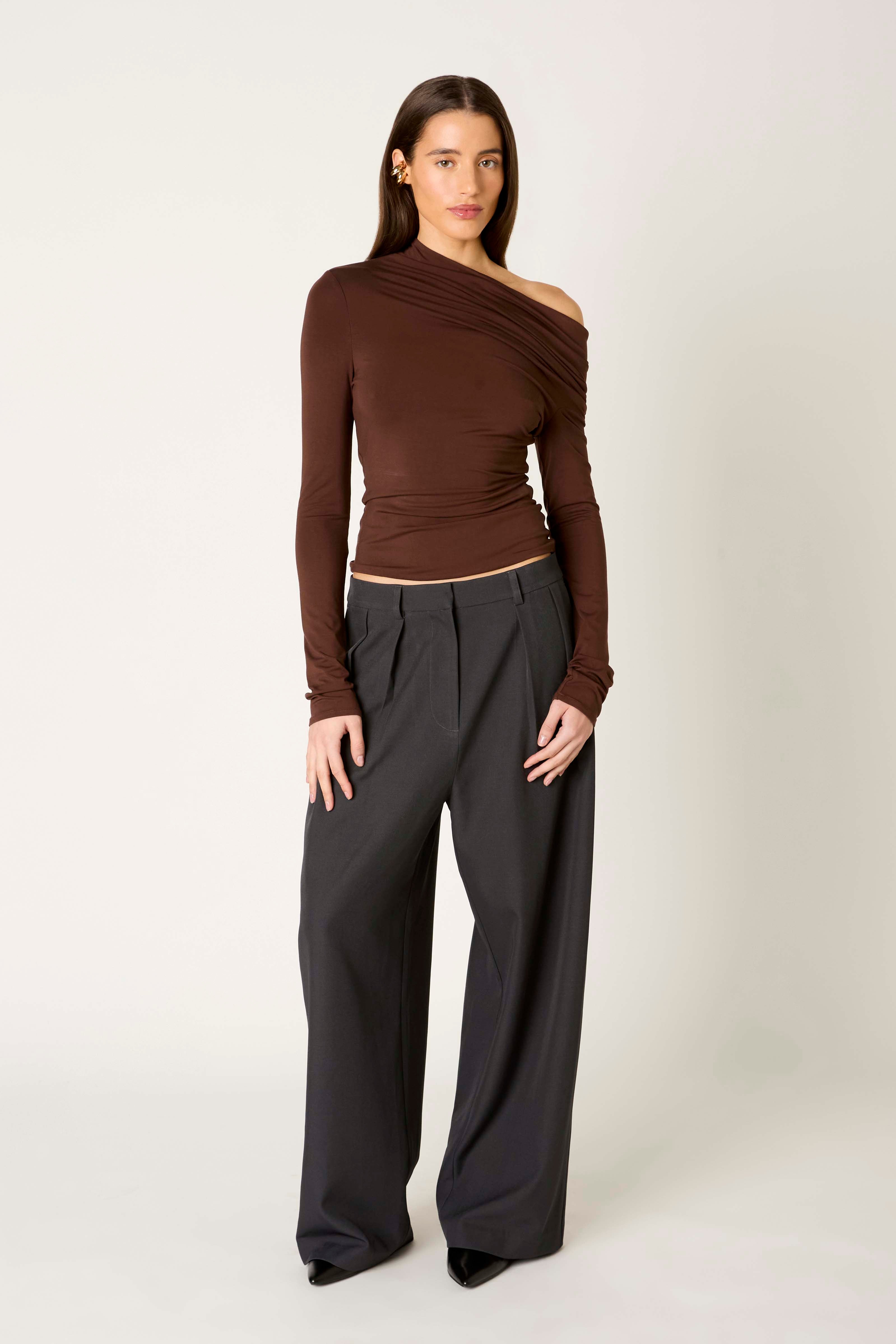 Illyria Top in espresso front view