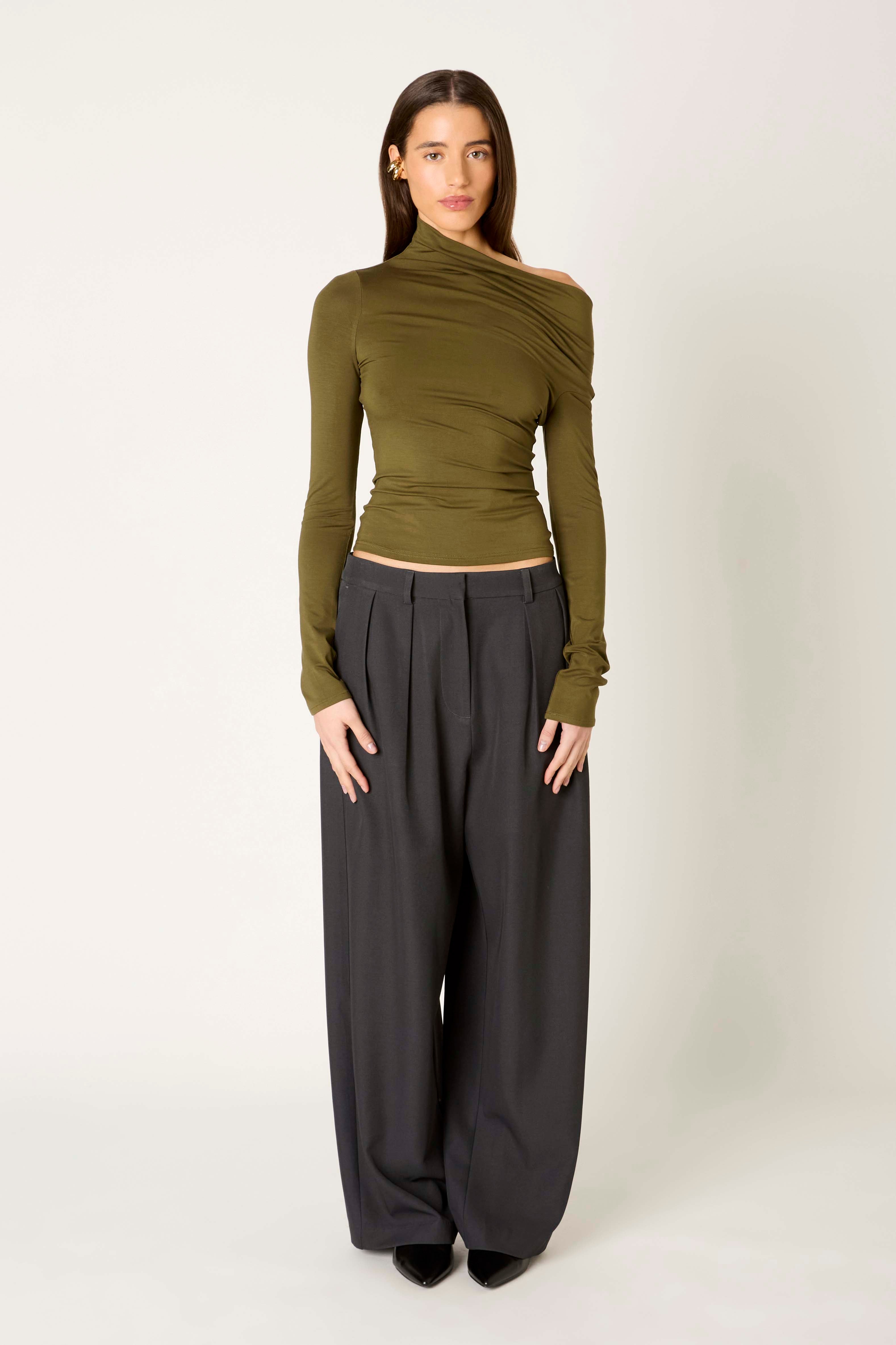 Illyria Top in olive front view