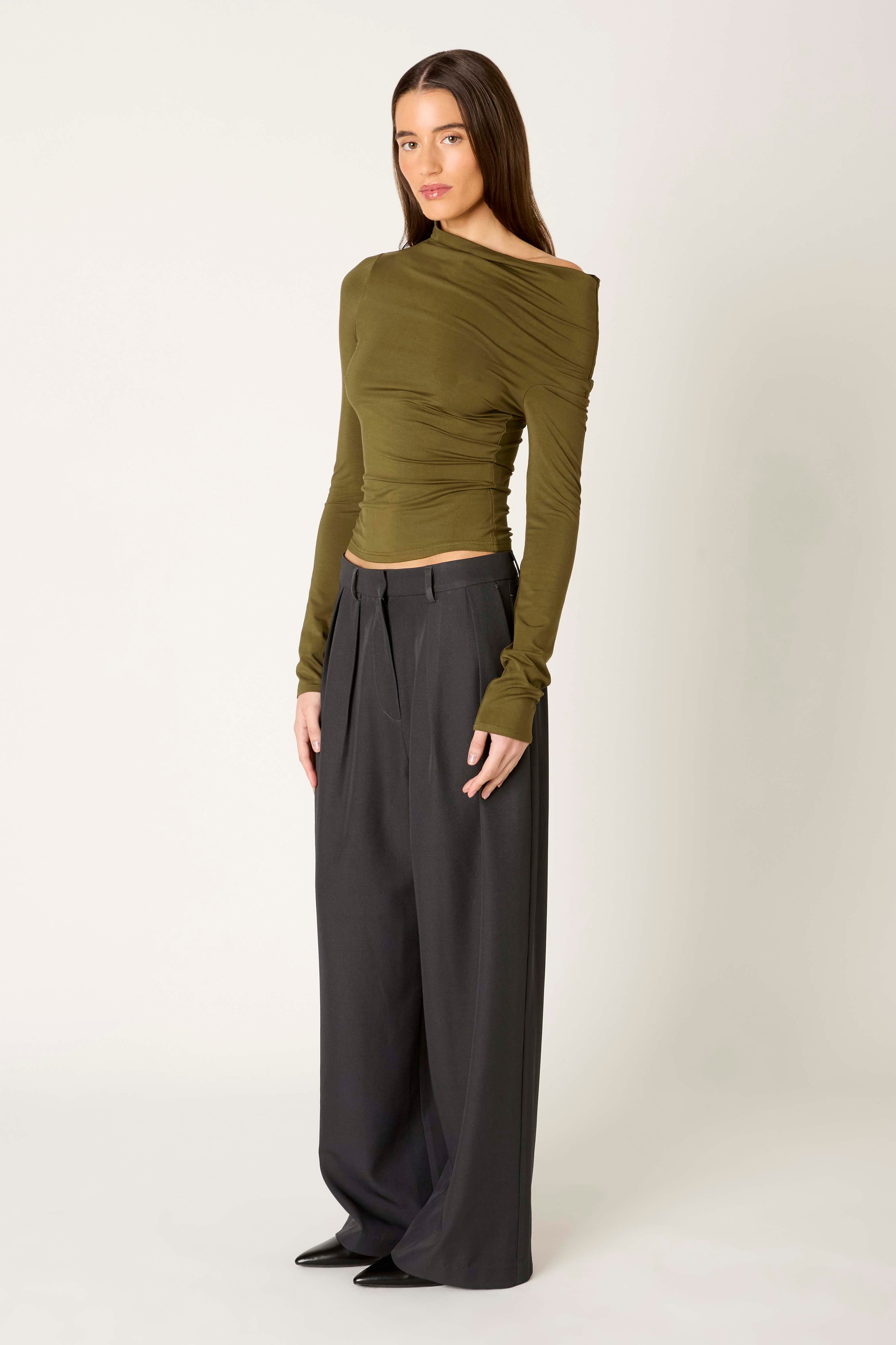 Illyria Top in olive side view