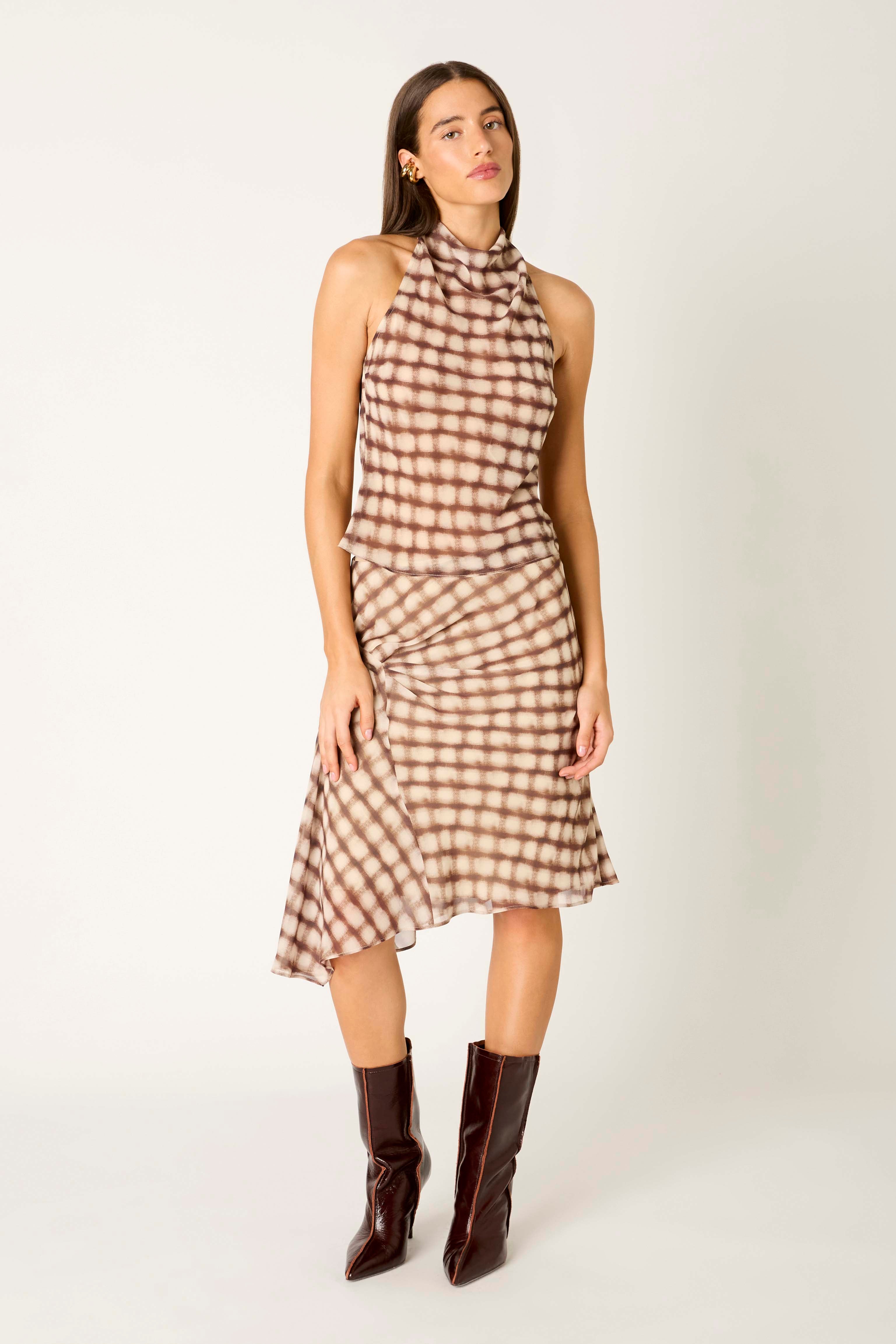 Titania Top in brown front view