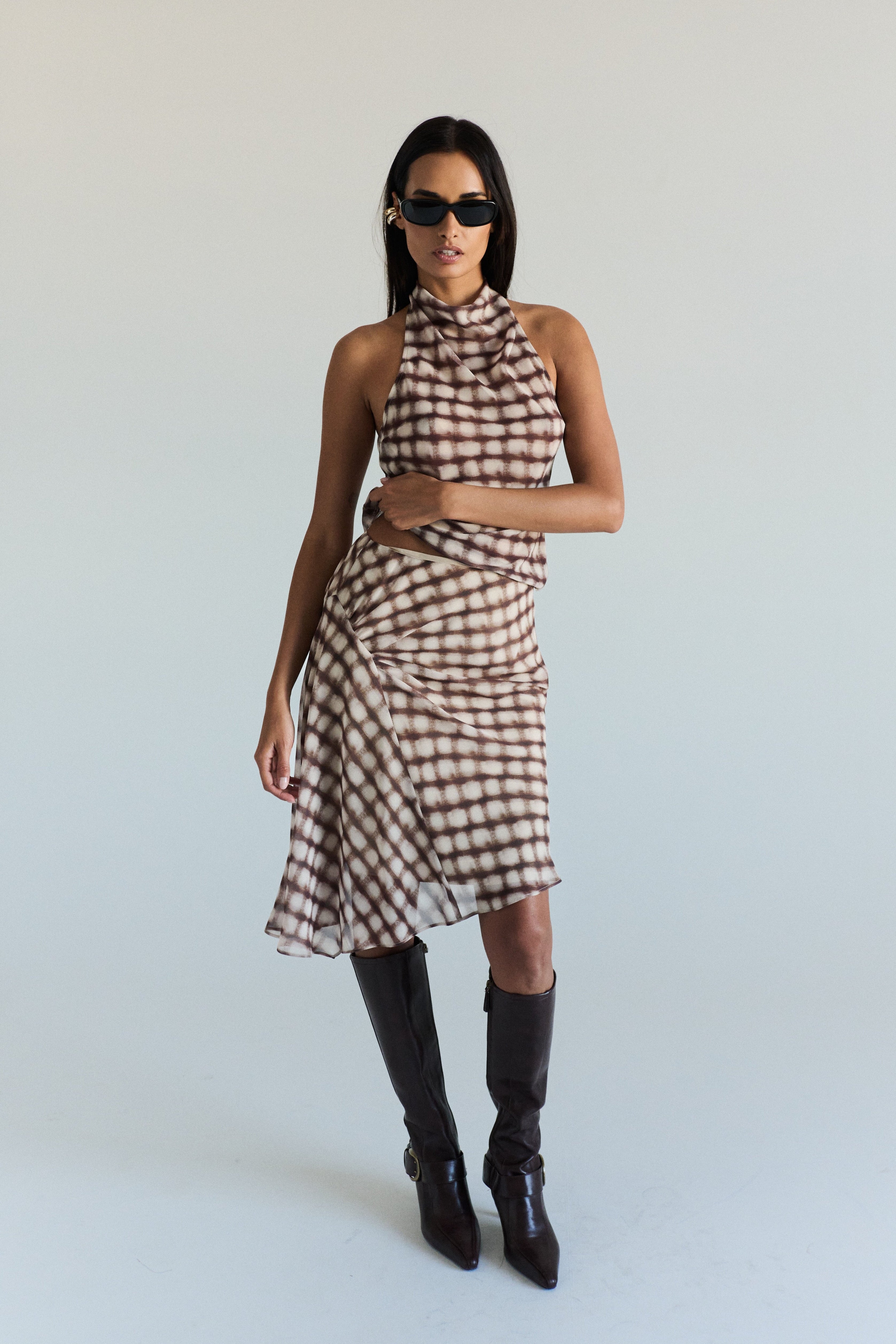 Parce Skirt in brown front view