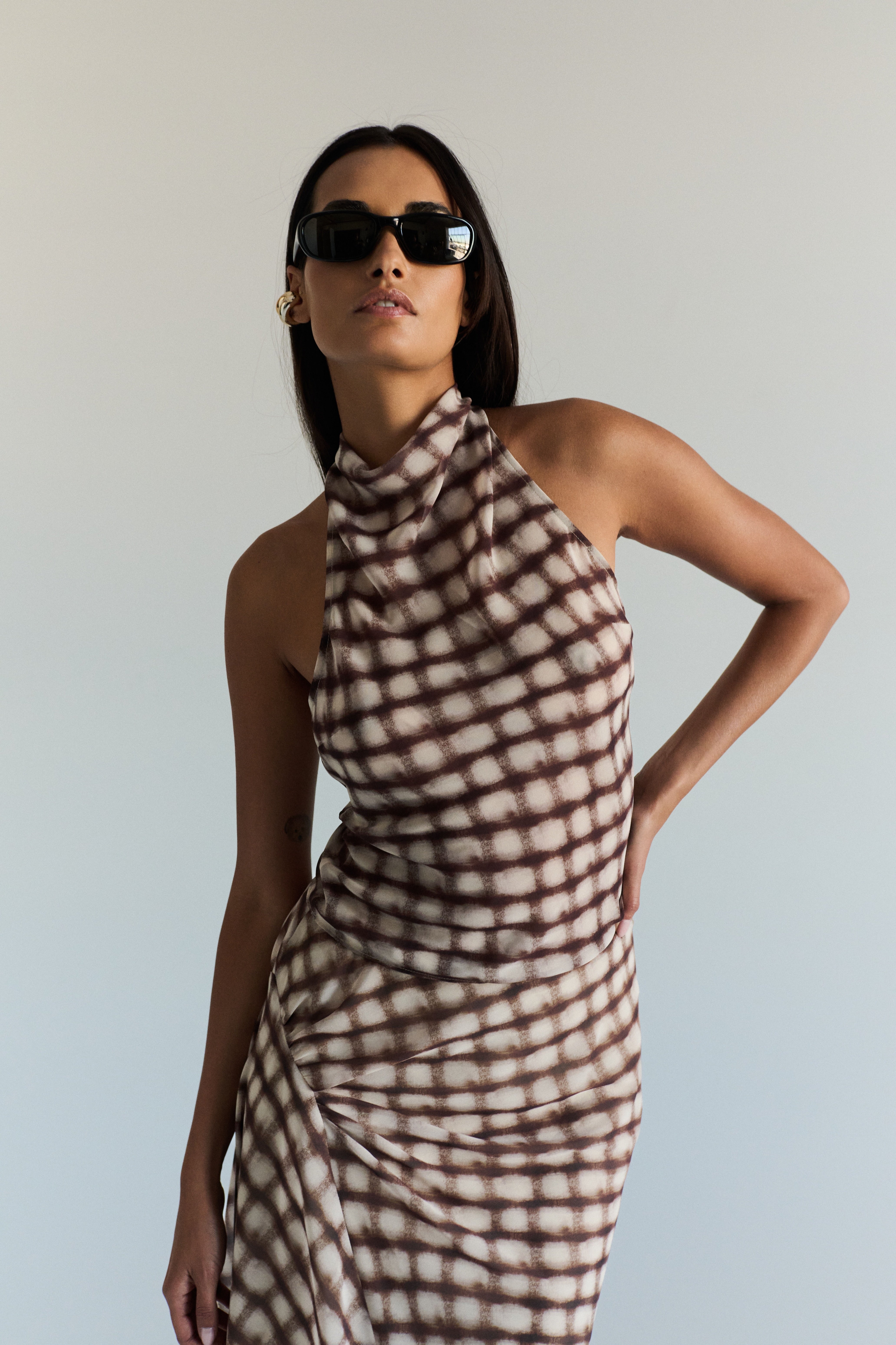 Titania Top in brown front view