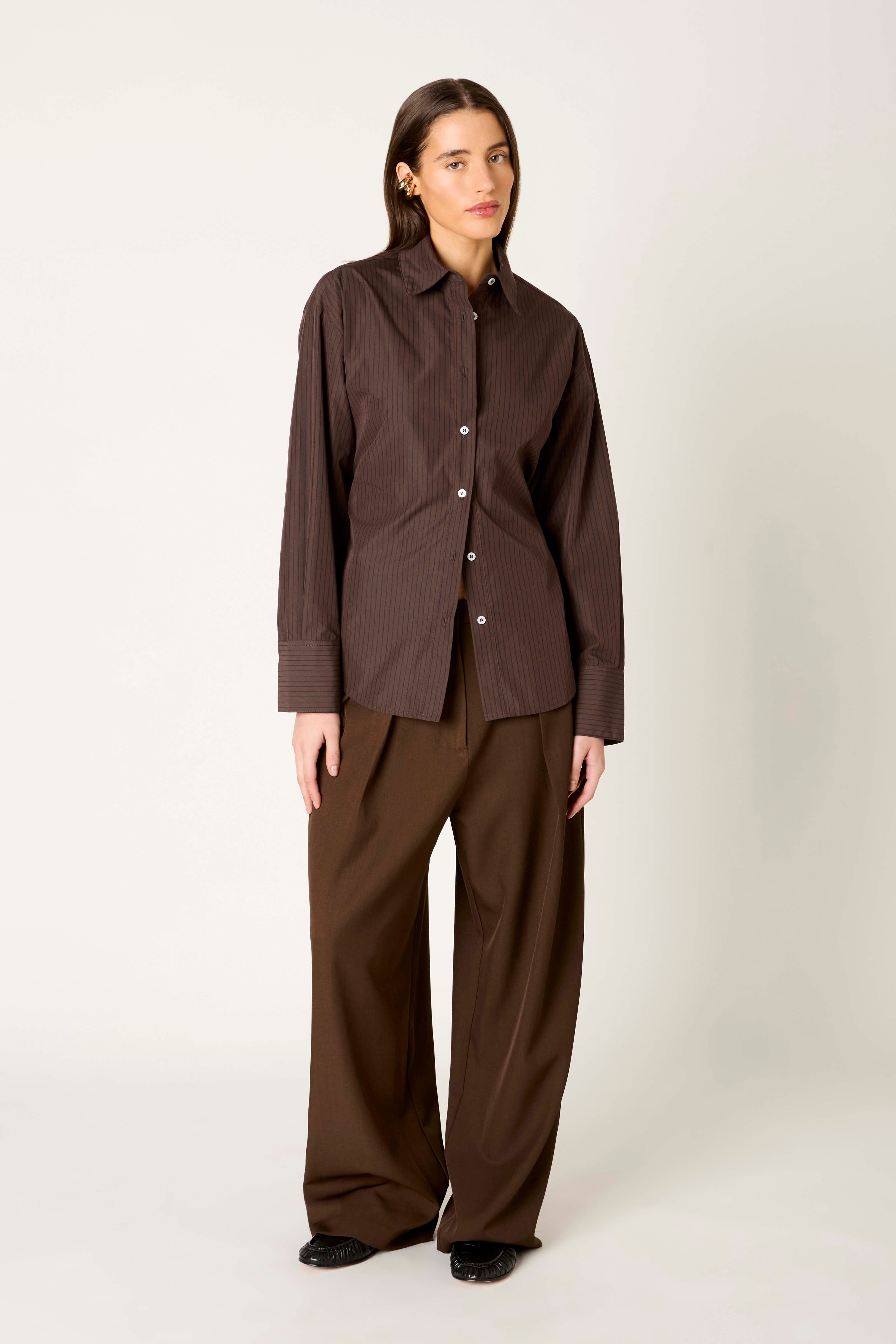Serrano Shirt in brown front view