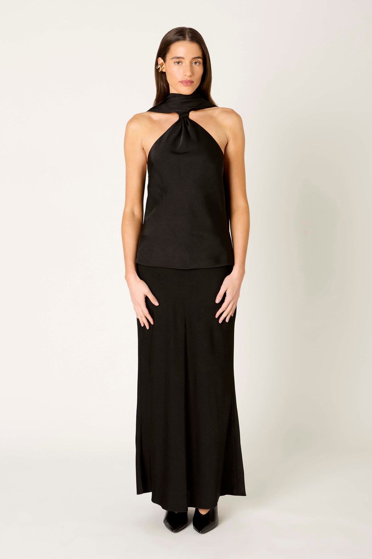 Elinor Top in black front view