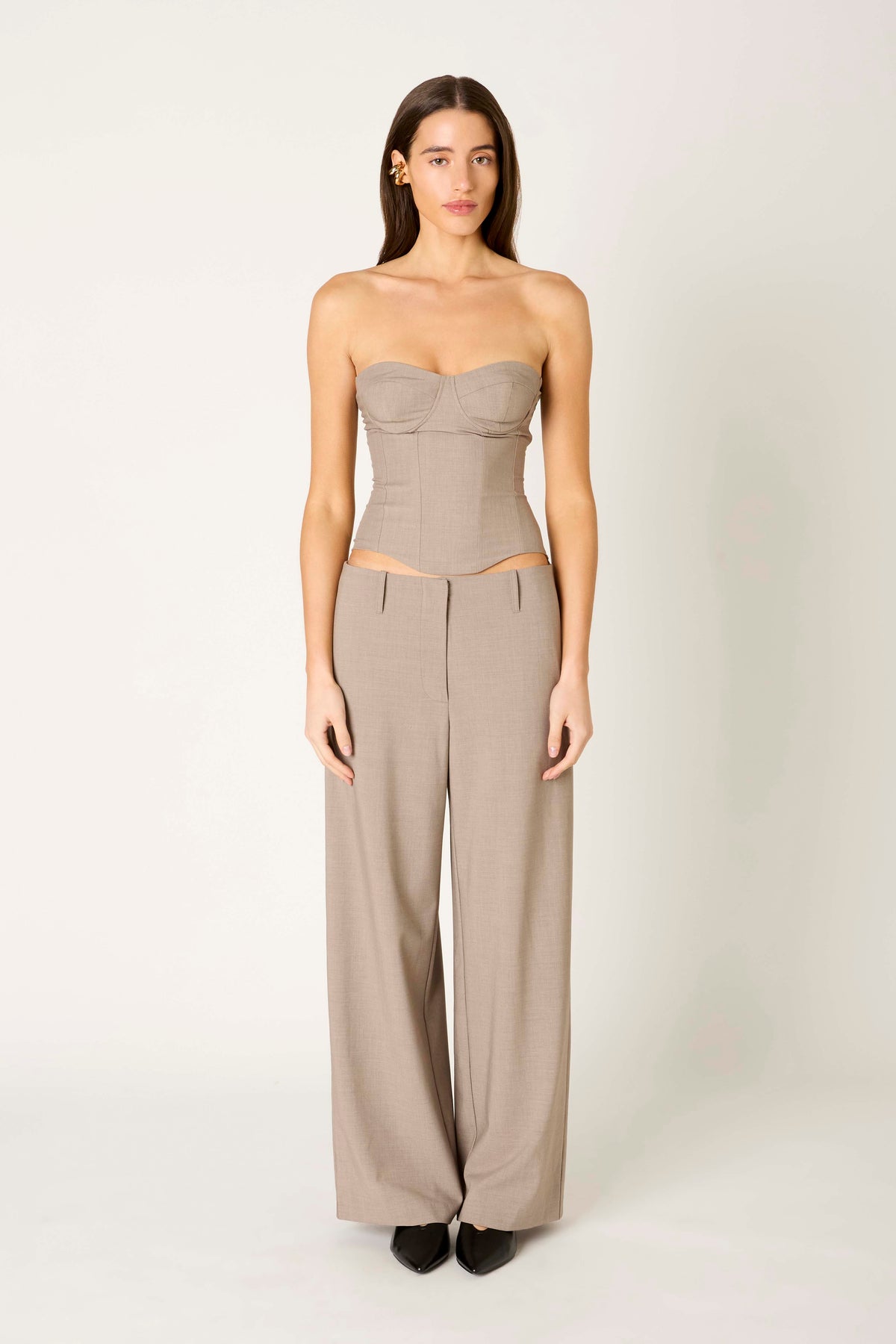 Lavinia Top in grey front view
