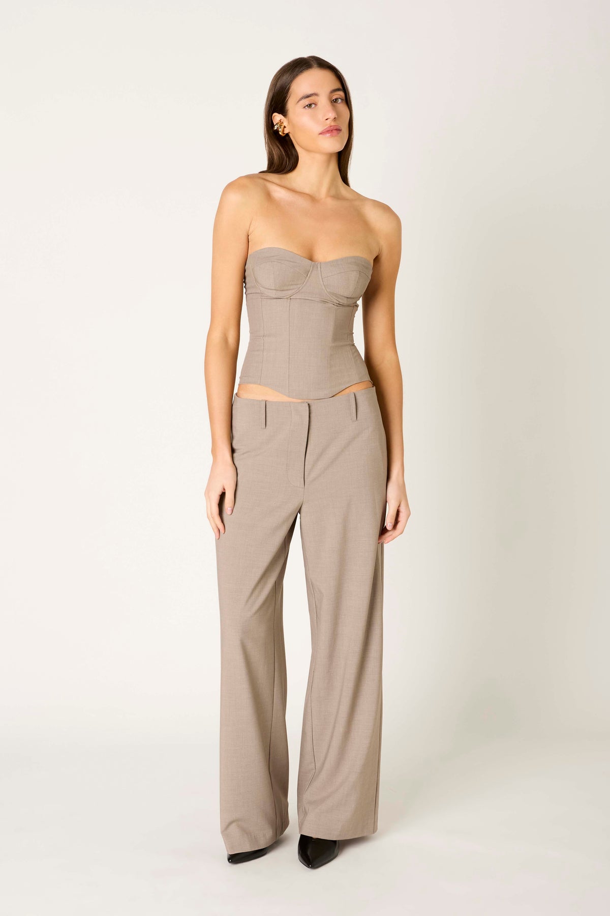 Lavinia Top in grey front view