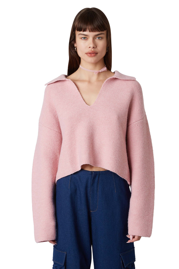 Samira Sweater in dusty pink front view
