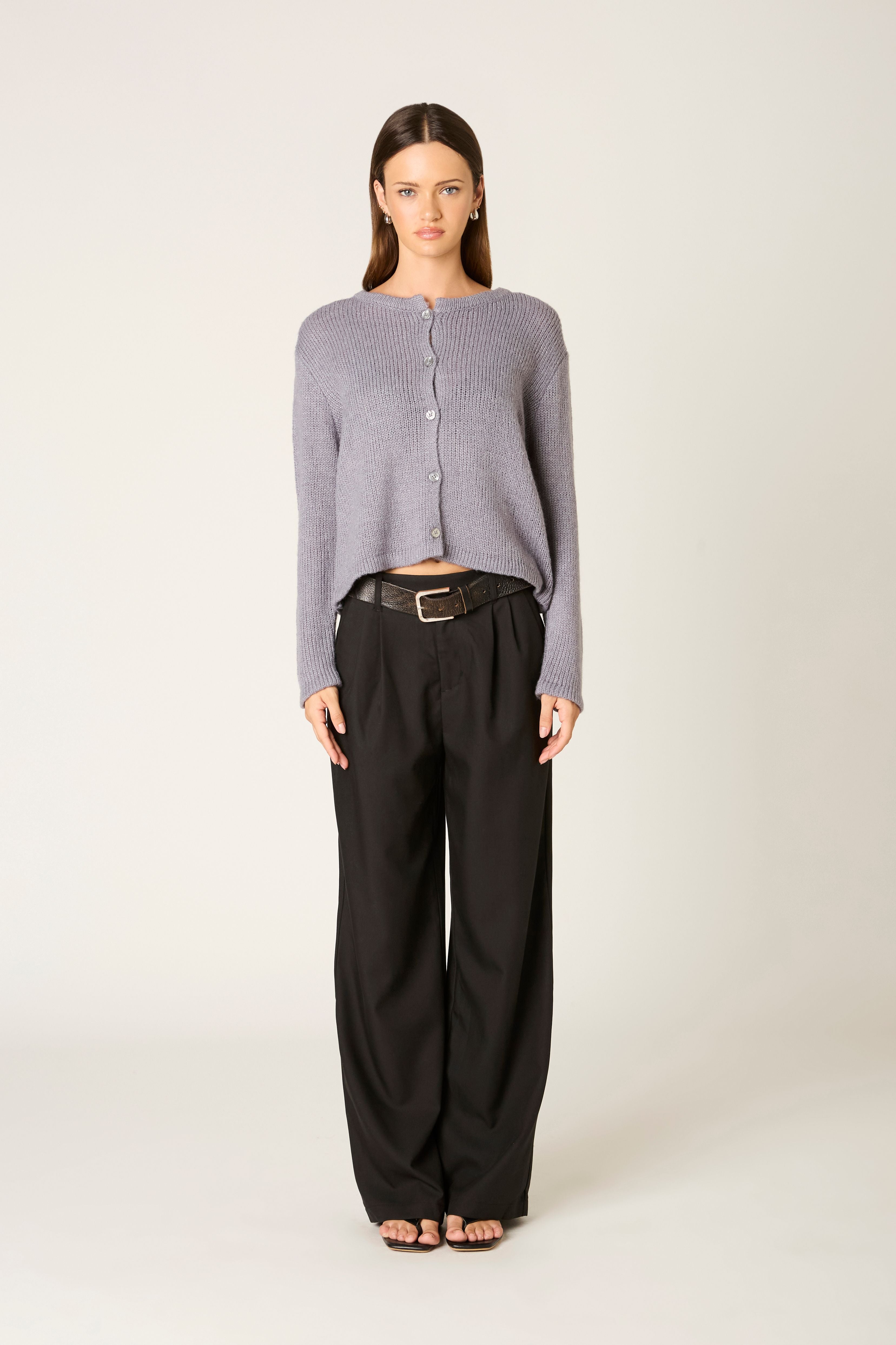 Ariana Cardigan in grey front view