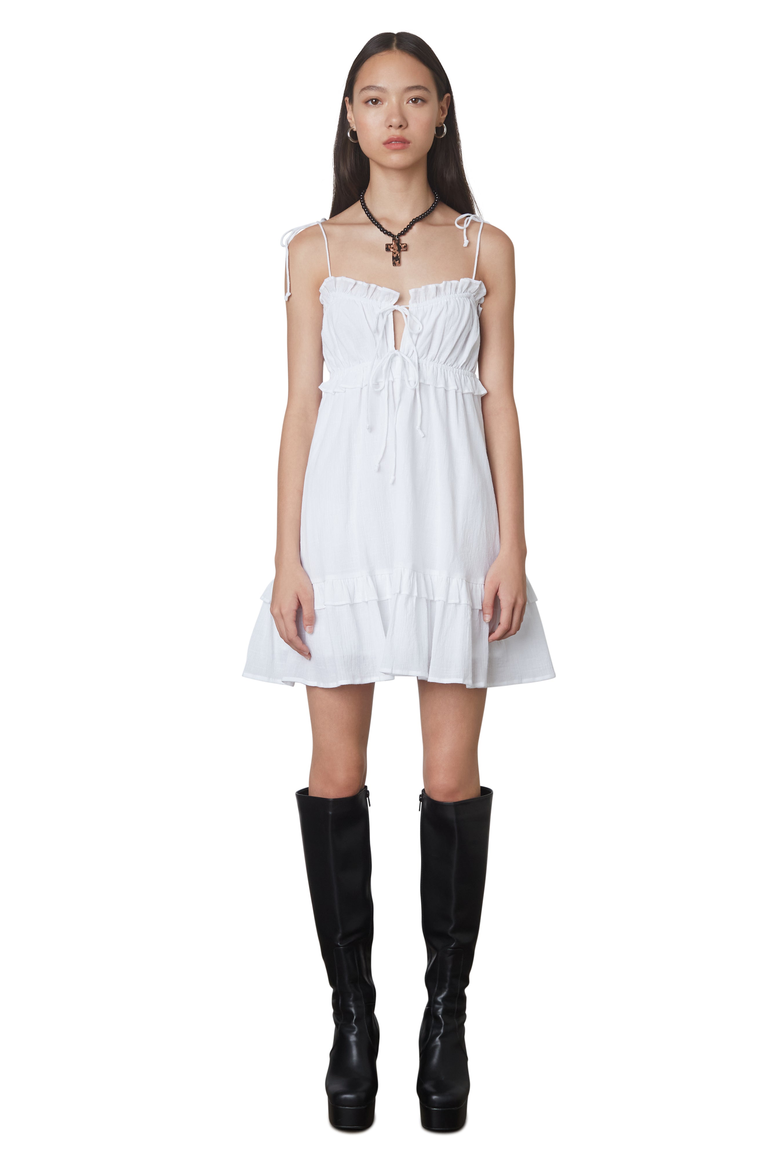 Emily Dress in white front 2