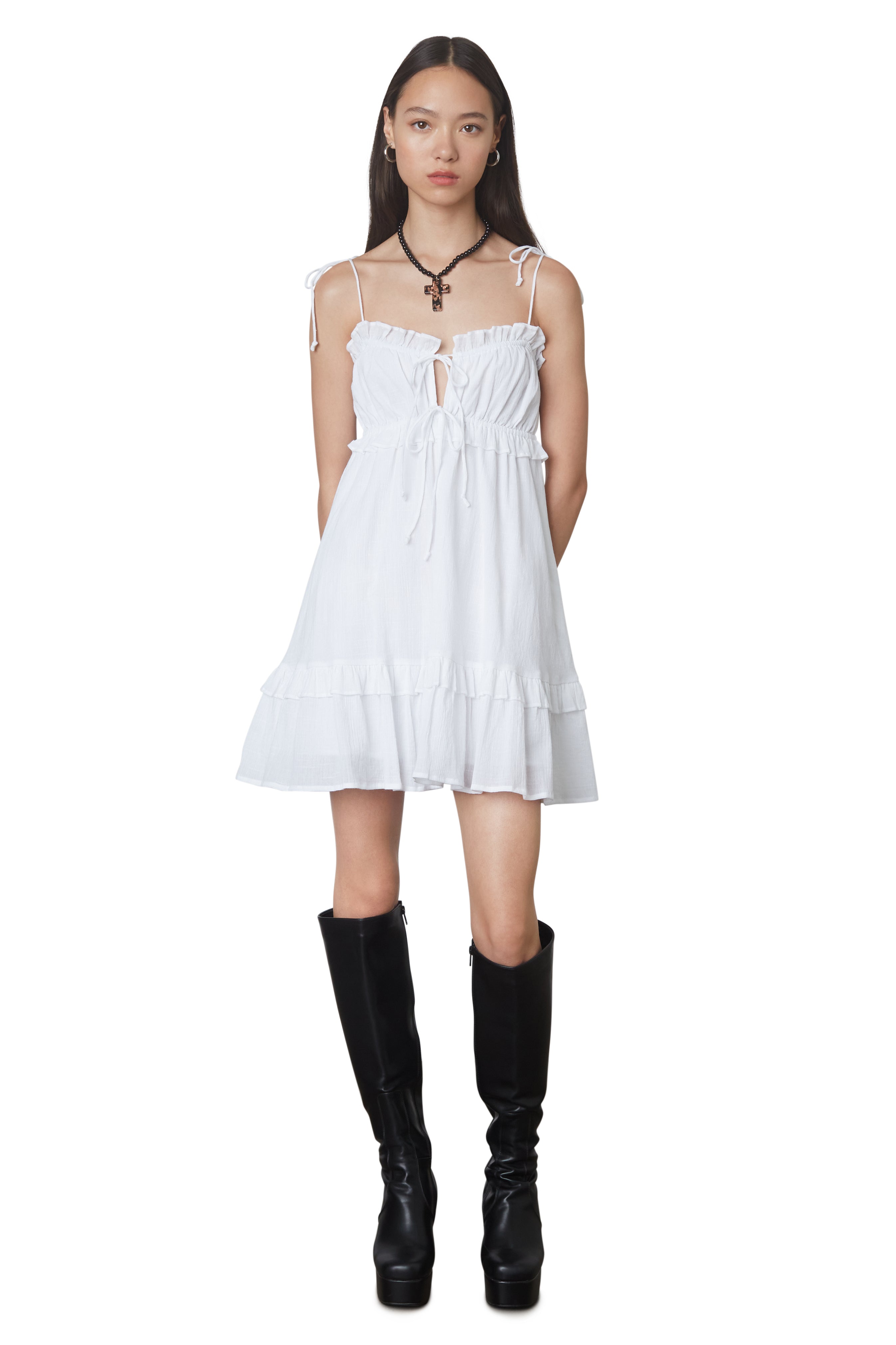 Emily Dress in white front 