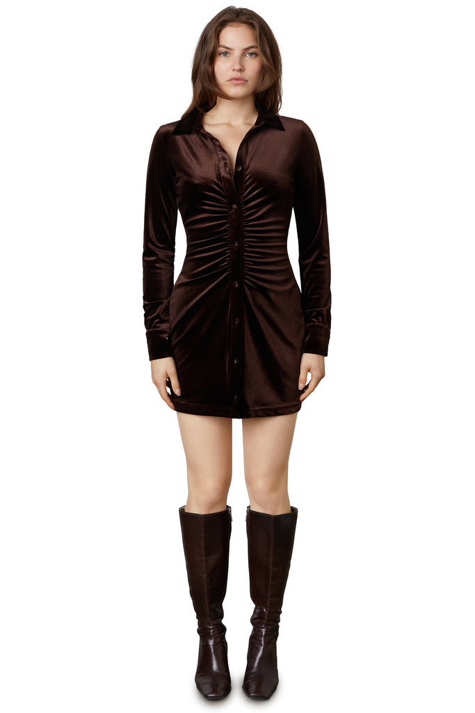 laurel dress in chocolate front view 2