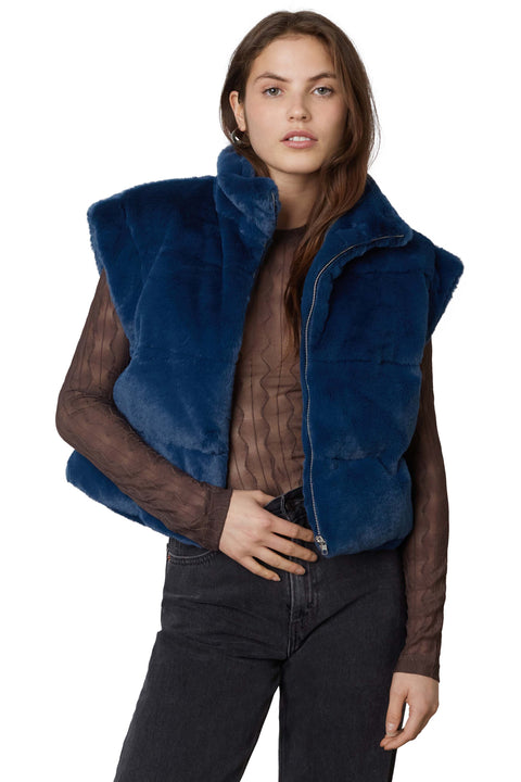 Fur puffer outlet vest