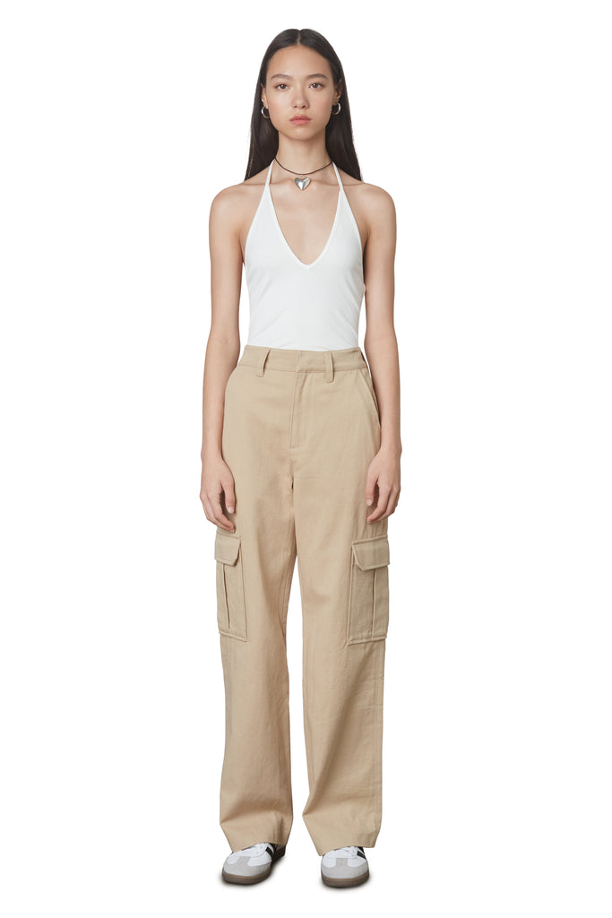 Vincent cargo pant in tan front 2