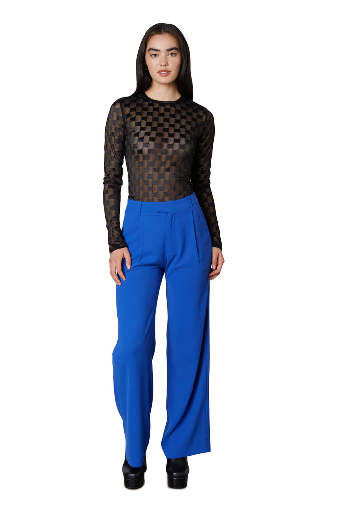 everday trouser in cobalt front view