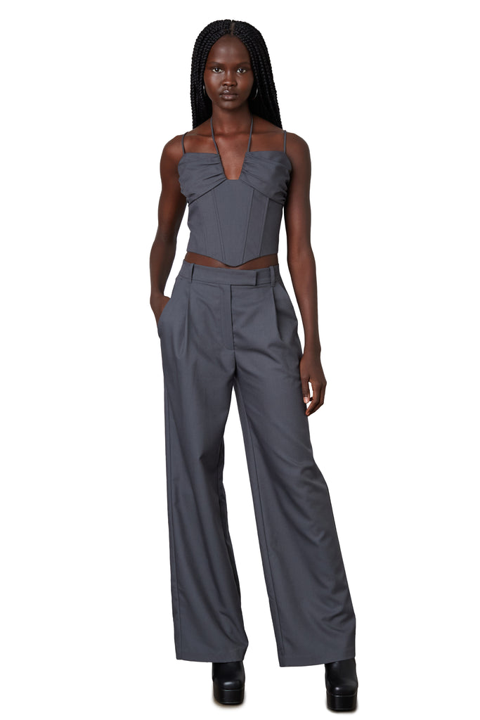 gabriela pant in charcoal front view