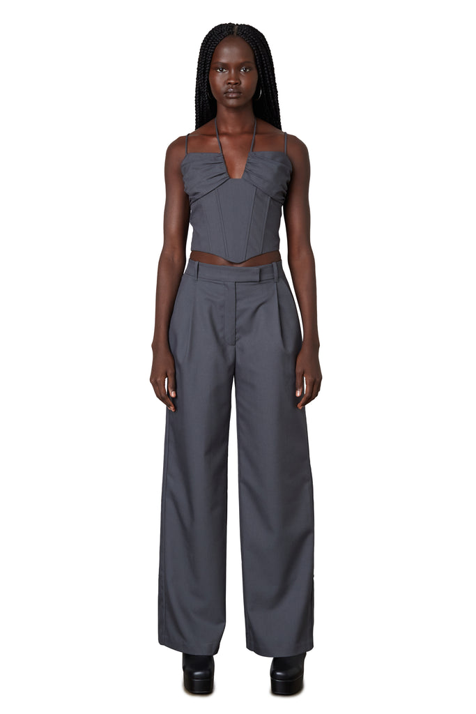 gabriela pant in charcoal front view 2