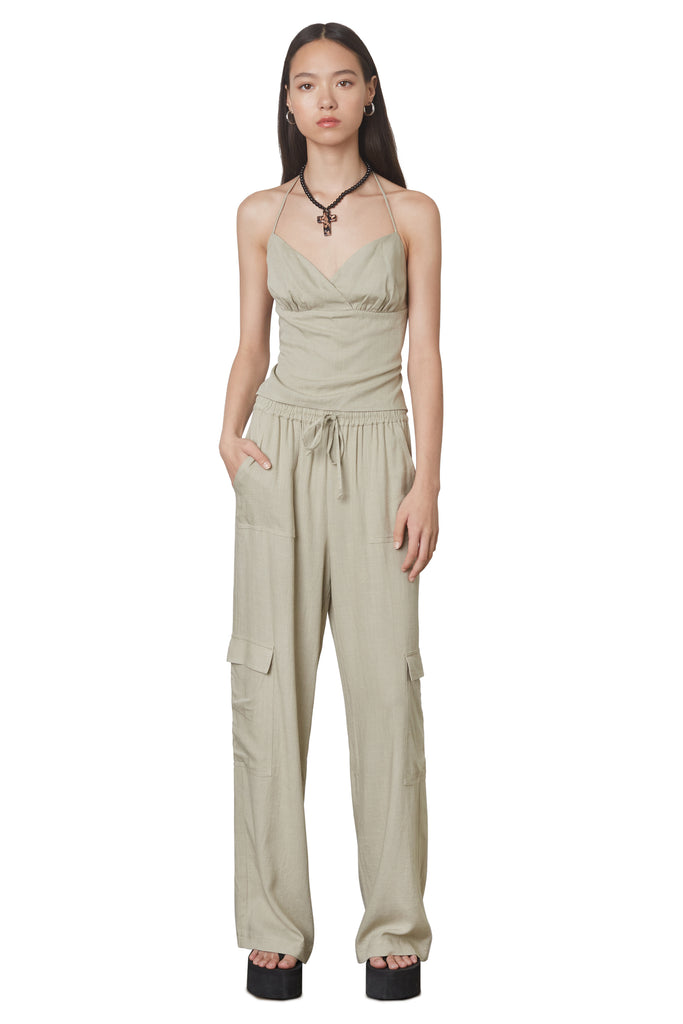 Jacob cargo pant in oyster front 