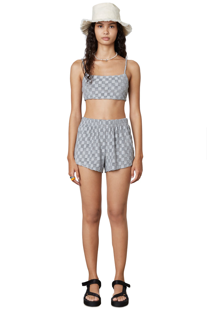 Rosa Terry Short in Heather Grey front 2