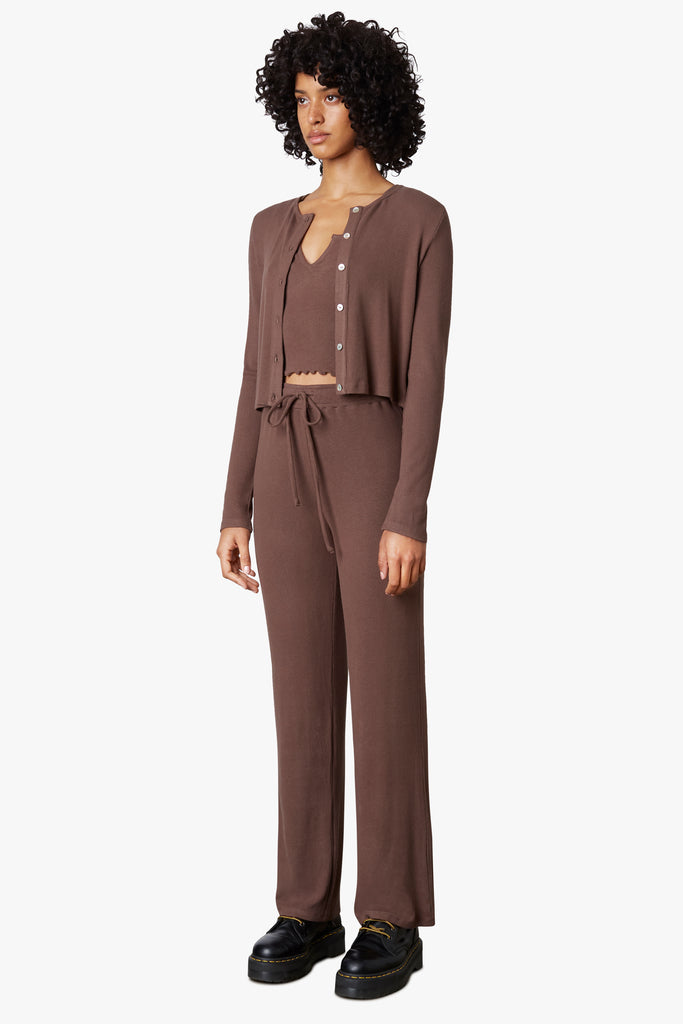 Straight Leg Lounge Pant in Chocolate side 