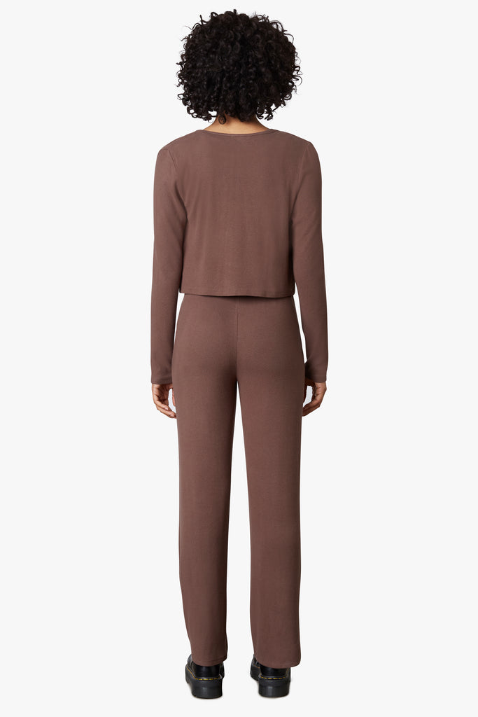 Straight Leg Lounge Pant in Chocolate back 