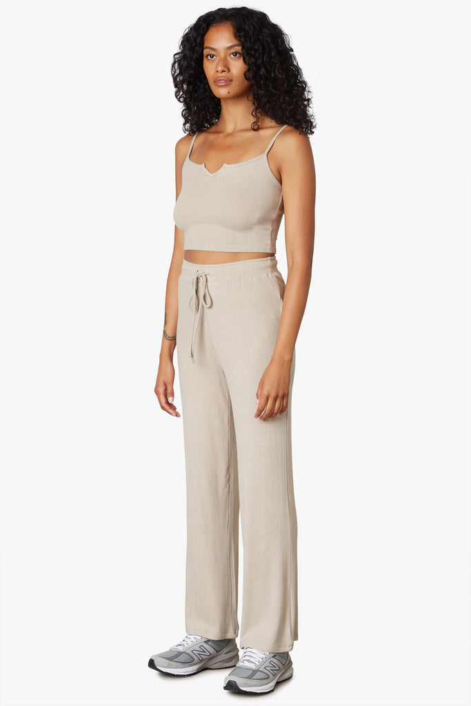 Straight Leg Lounge Pant in Taupe side 