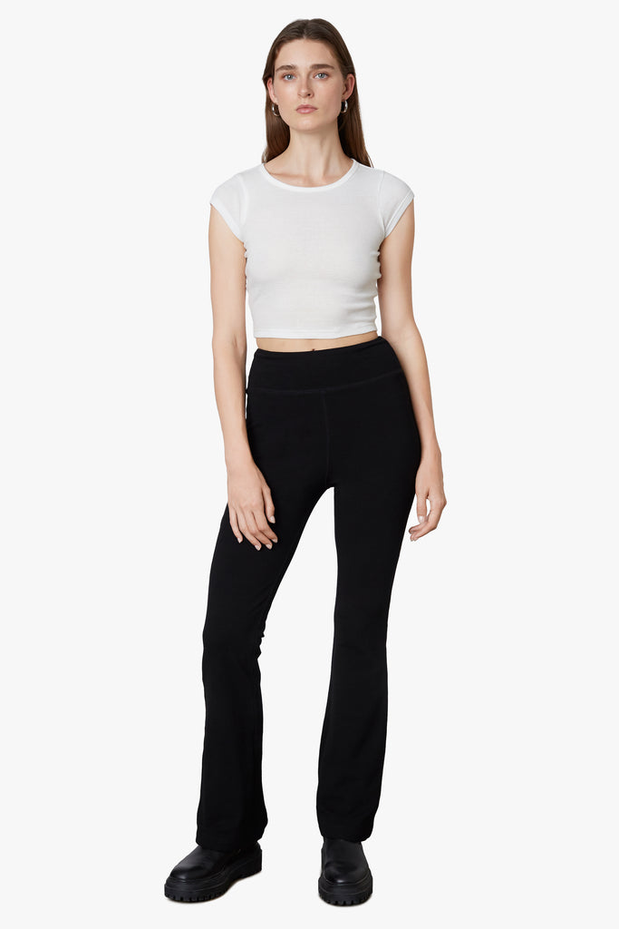 Simone Flare Pant in Black front 