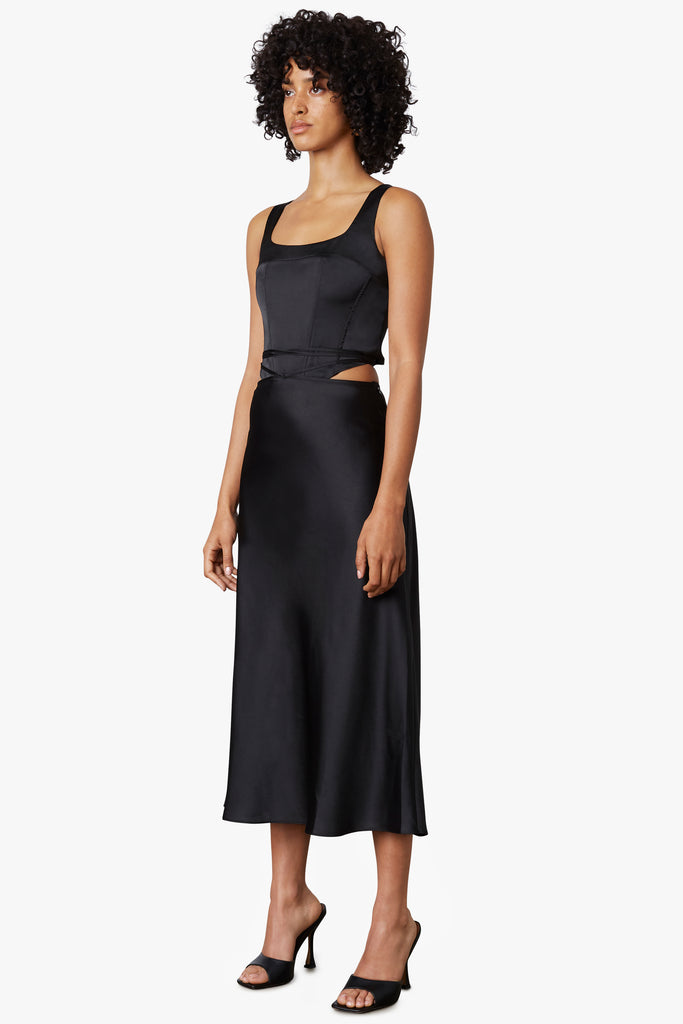 Adrienne Midi Skirt in black, side view