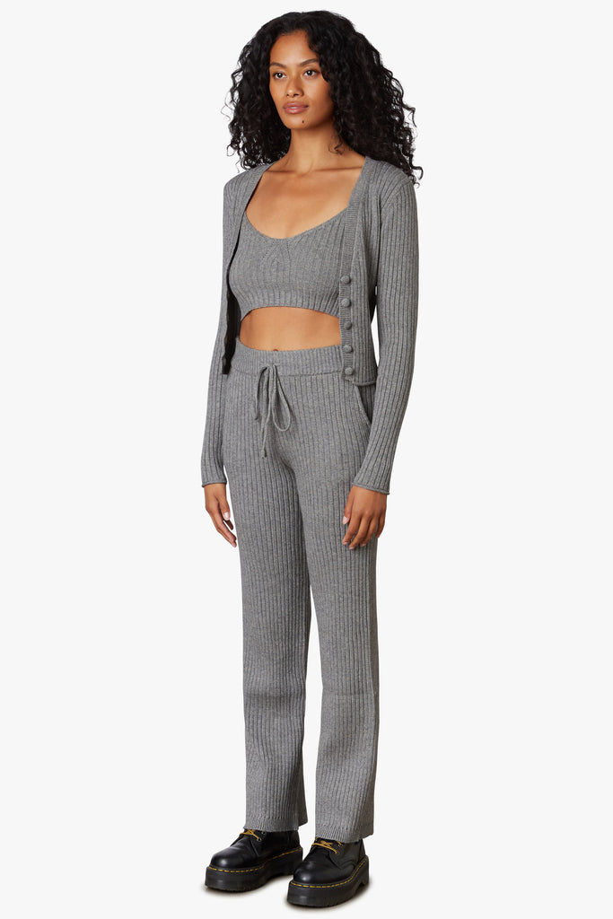 Ribbed Sweater Pant in Charcoal side 