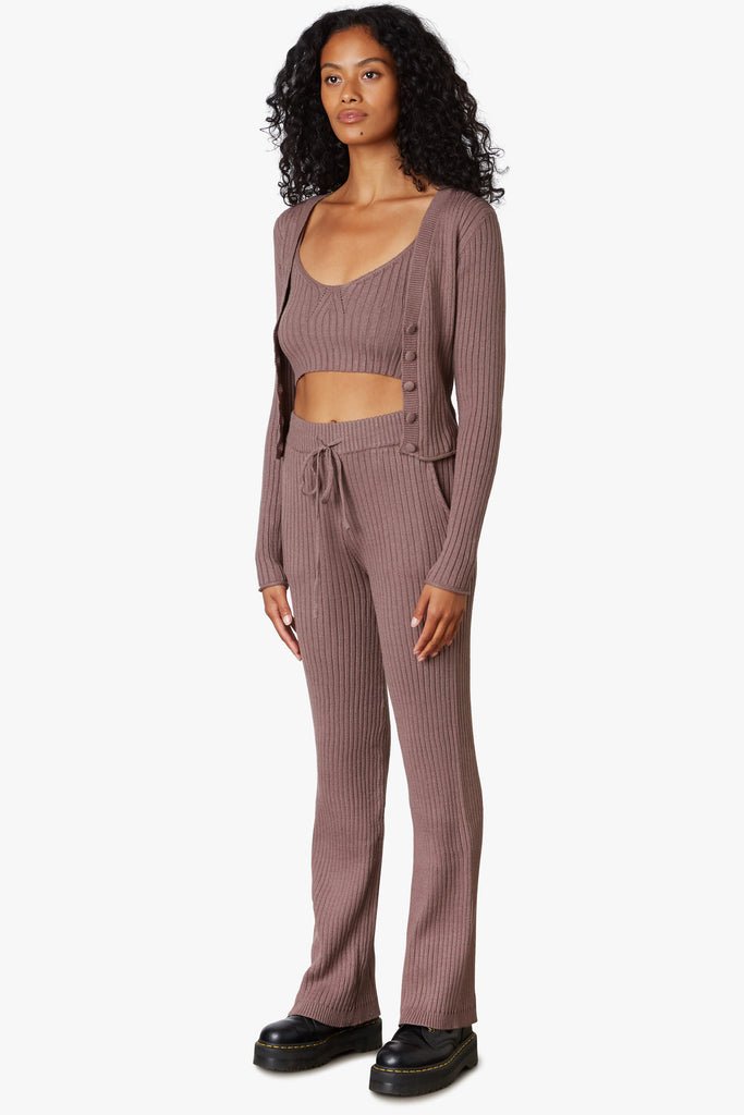 Ribbed Sweater Pant on Mink side 