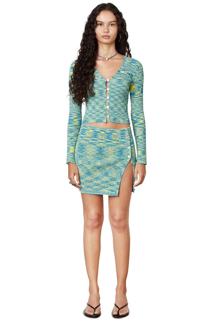 Ximena Skirt in Aqua front 2 