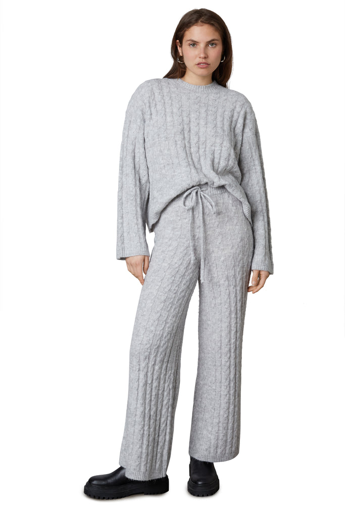didion sweater pant in heather grey front view