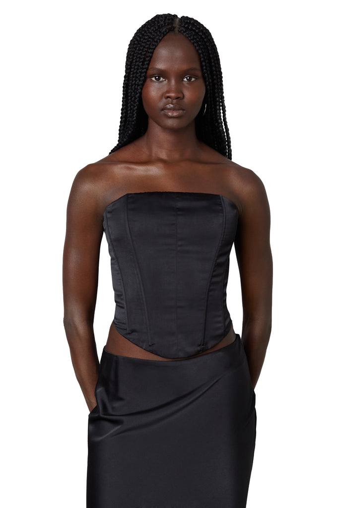 marissa corset in black front view 