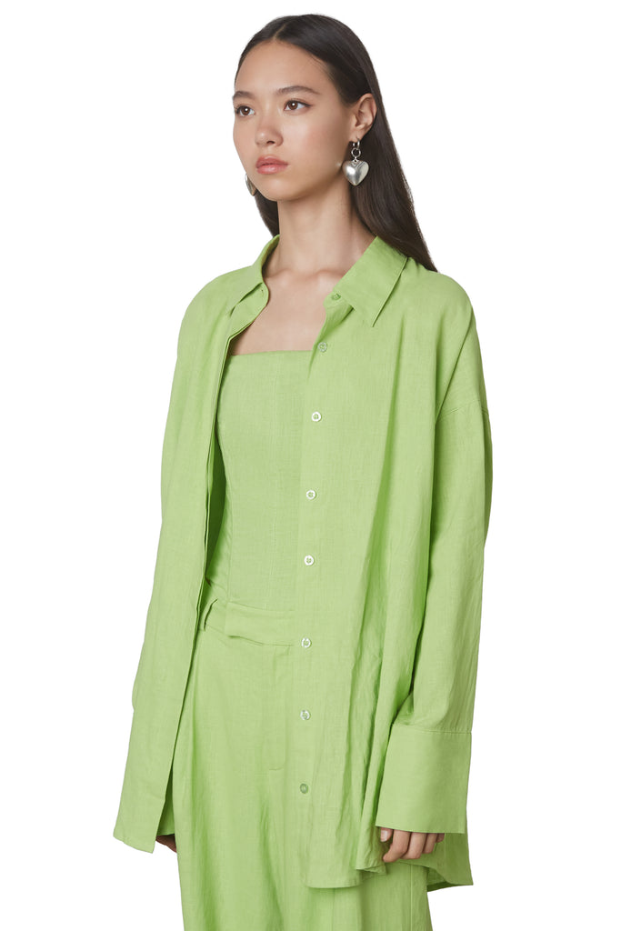 Tony oversized shirt in lime side 
