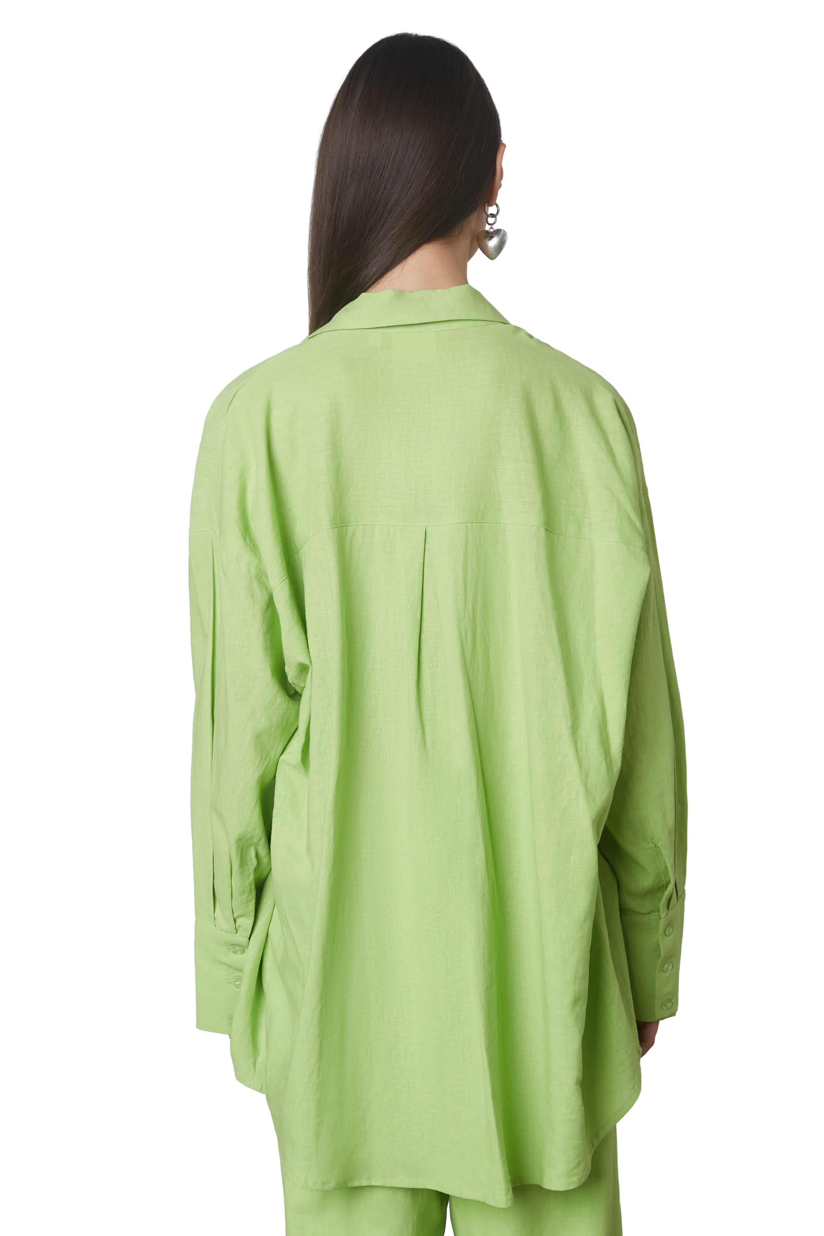 Tony oversized shirt in lime back 