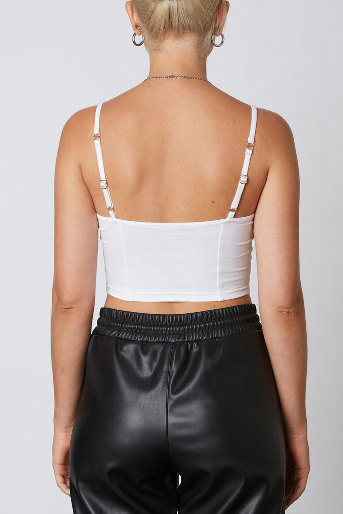 Jersey Bustier in white, back view