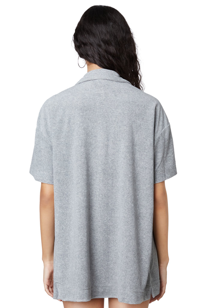 Terrycloth Cover Up in Heather Grey back 