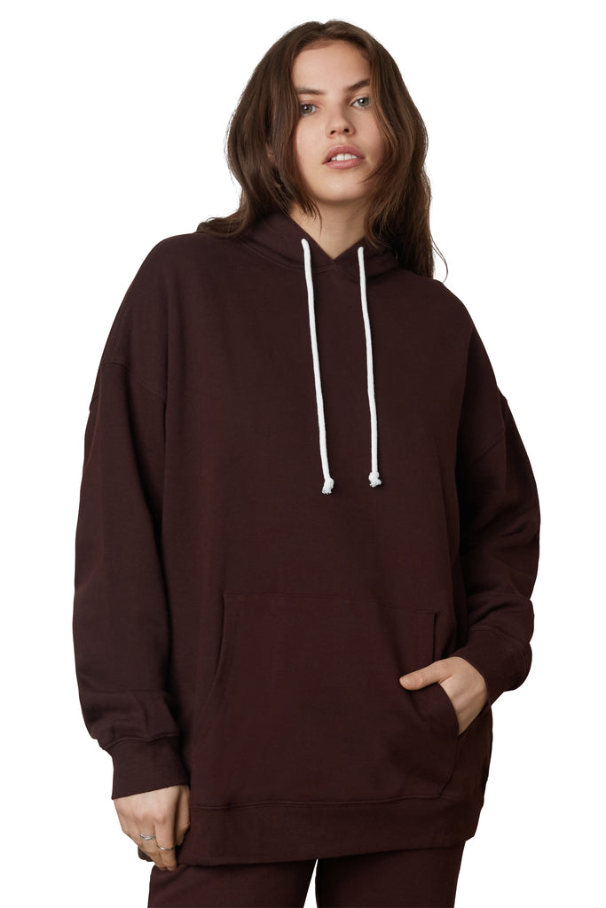 oversized hoodie coffee front view