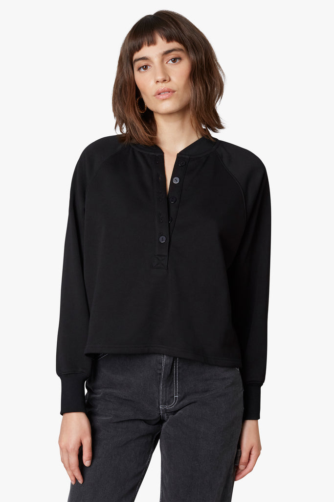 Coco Henley in black, front view