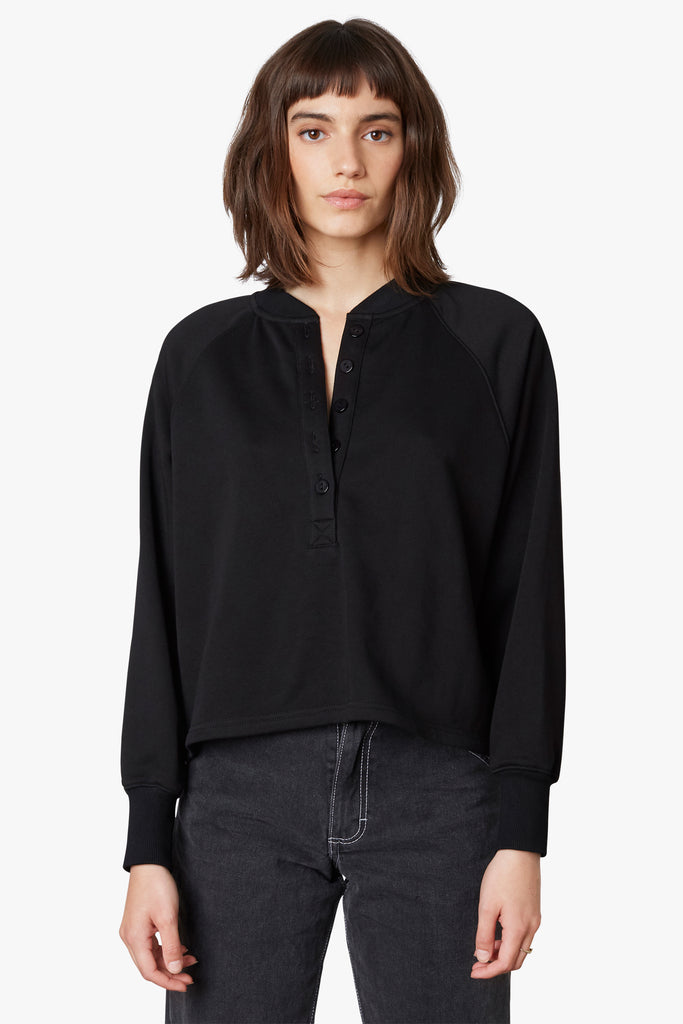 Coco Henley in black, front view 2