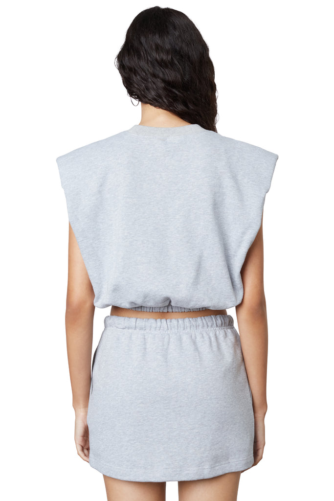 Muscle Tank in cool grey, back view