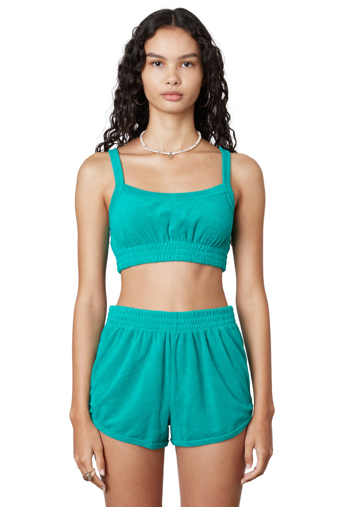Sport Terrycloth Bralette in Kelly front 2