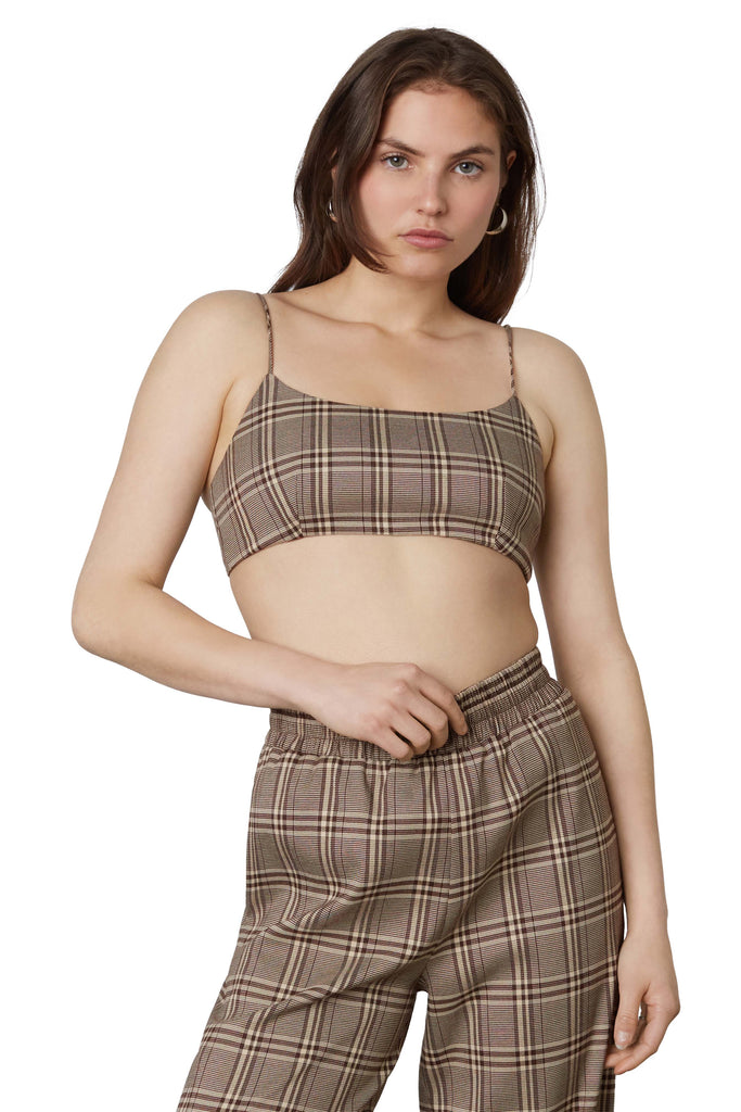 Barely There Bralette - Plaid Brown front 2 