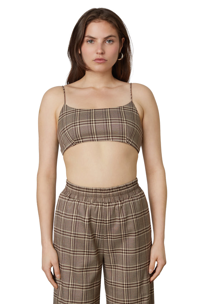 Barely There Bralette - Plaid Brown front 3