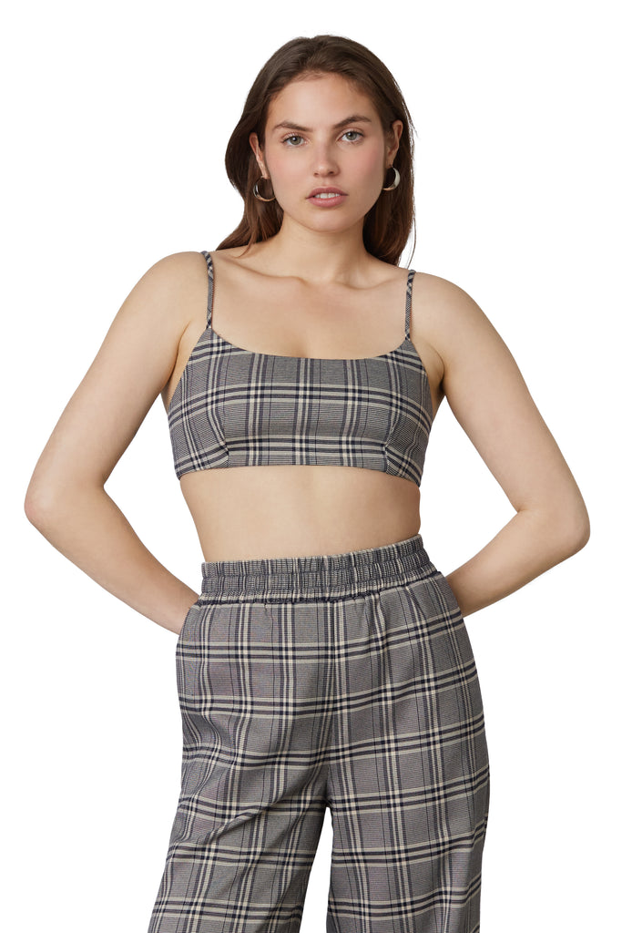 Barely There Bralette - Plaid Navy front 