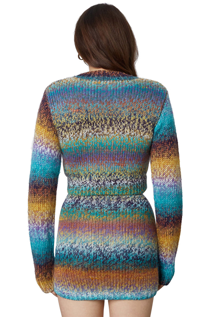 Aspen Sweater on Teal/Brown back 