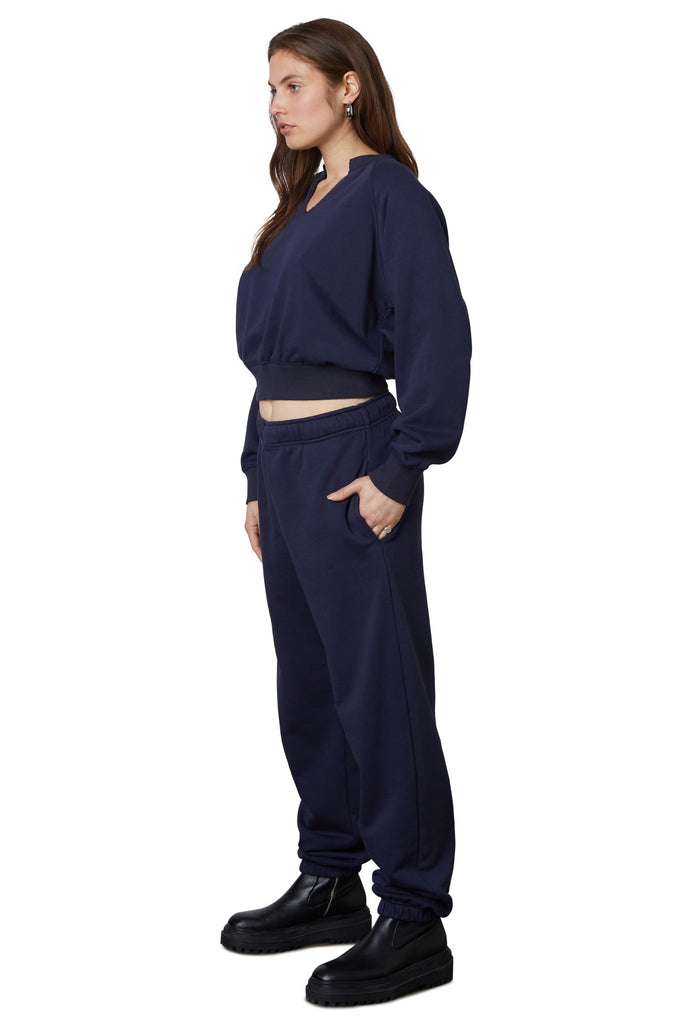 Classic Sweatpant in Navy side 